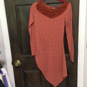 Women’s super soft rust unique FREE PEOPLE DRESS, medium